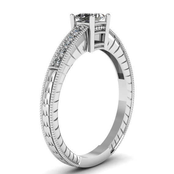 0.60ct H-VS2 GIA Diamond Engagement Ring Princess Diamond 18kt White Gold  Fine Jewelry JEWELFORME BLUE