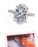 4.10ct H-VS2 Oval Diamond Engagement Ring  Blake Lively JEWELFORME BLUE GIA certified