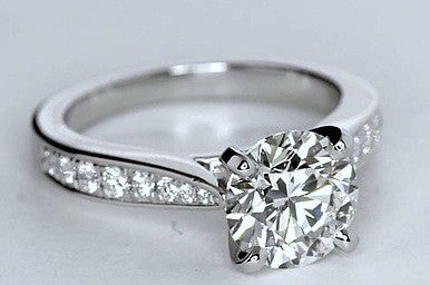 3.27ct F-VS1 GIA Platinum Round Diamond Engagement Ring JEWELFORME BLUE GIA certified