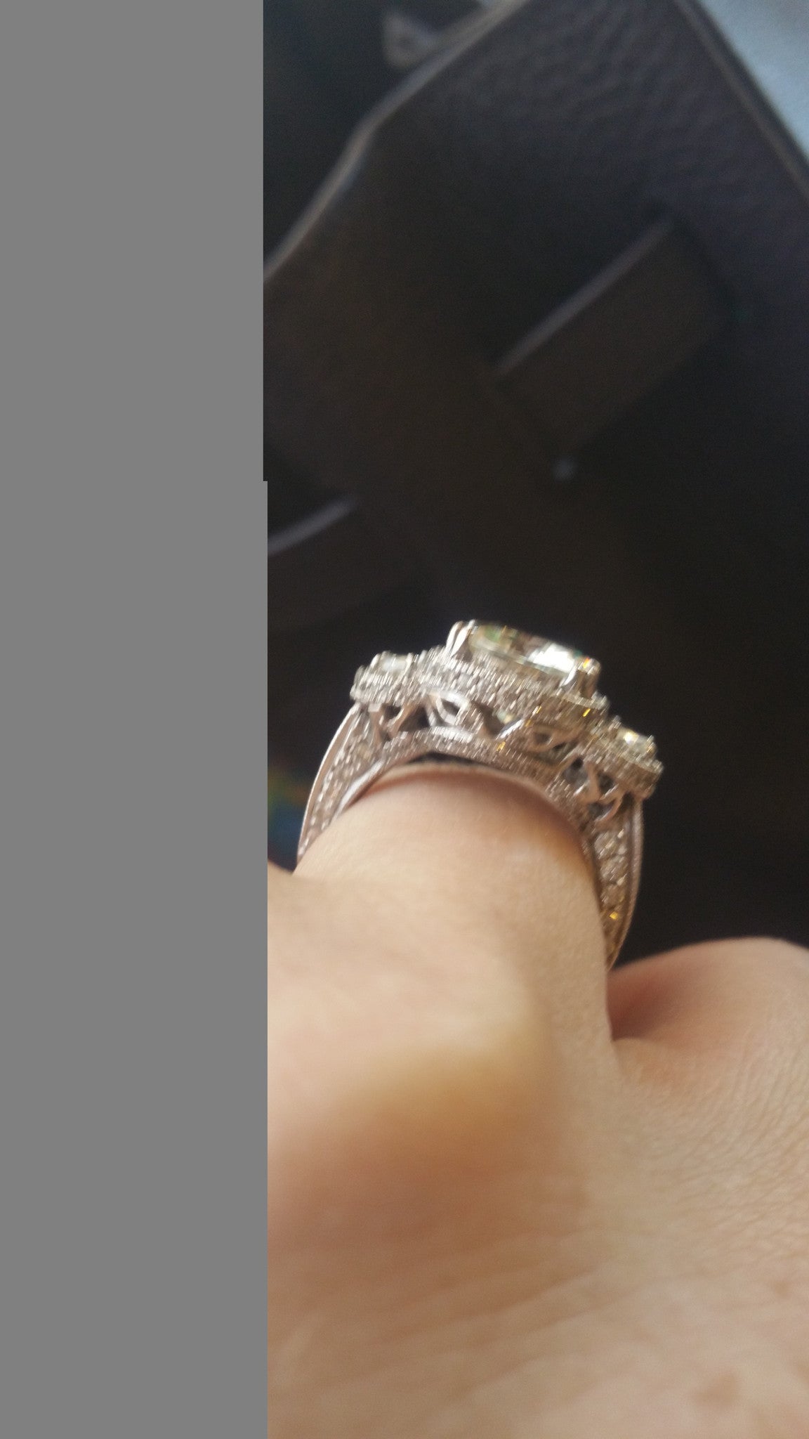 5.50ct Cushion Moissanite & Diamond Engagement ring  Platinum Anniversary Bridal Gift JEWELFORME BLUE