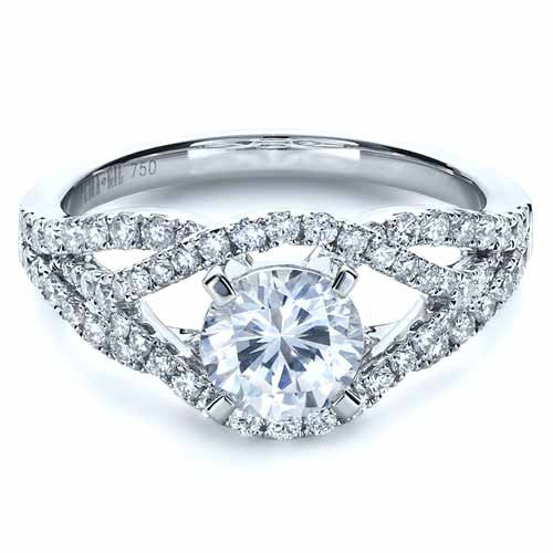 1.82ct F-VS1 Round Diamond Halo Engagement Ring Platinum JEWELFORME BLUE