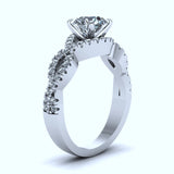 0.93ct F-SI1 18kt White Gold Halo Round Diamond Engagement JEWELFORME BLUE