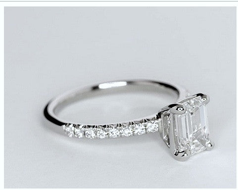 GIA certified 2.01ct Emerald cut diamond Engagement Ring I-VVS2 18kt BLUERIVER4747