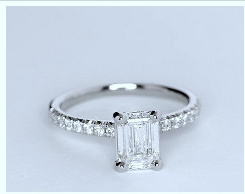 GIA certified 2.01ct Emerald cut diamond Engagement Ring I-VVS2 18kt BLUERIVER4747