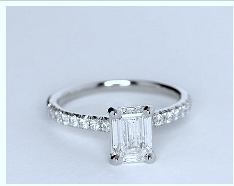 2.01ct Emerald cut diamond Engagement Ring GIA certified I-VS1 Platinum BLUERIVER4747