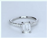 1.27ct Emerald cut diamond Engagement Ring GIA certified I-VS1 Platinum BLUERIVER4747