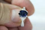 2.38ct Oval Sapphire Diamond Engagement Ring JEWELFORME BLUE