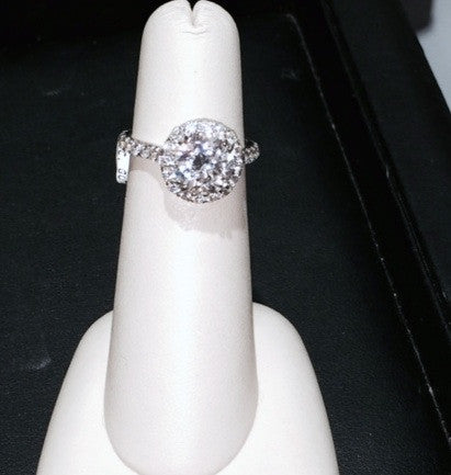 2.47ct H-SI2 18kt White Gold Halo Round Diamond Engagement JEWELFORME BLUE Bridal Anniversary Birthday