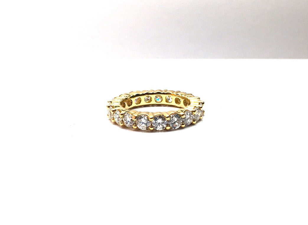 3.46ct Round Diamonds Eternity Wedding Ring 18kt Yellow gold JEWELFORME BLUE