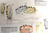 Cross Leaf Wedding Ring-Band 14kt & 18kt Pink Gold JEWELFORME BLUE M840