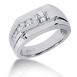 0.50ct Round Diamond Men's Wedding Ring PALLADIUM Birthday Anniversary Bridal Jewelry Gift JEWELFORME BLUE