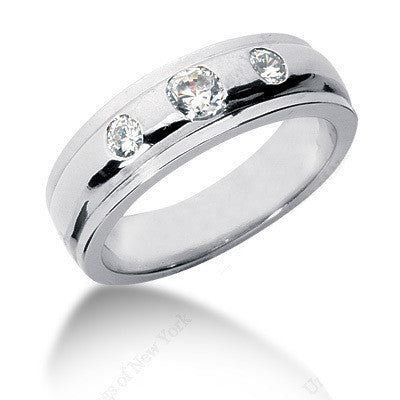 0.22ct Diamond Men's Wedding Ring 14kt White Gold jewelforme blue