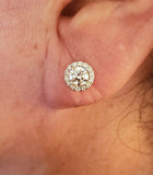 18kt Round diamonds 1.42ct G VS Round Cut Diamond Studs Earrings Martini Halo JEWELFORME BLUE 900,000  certified diamonds