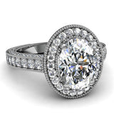 2.57ct Oval Diamond Engagement Ring 18kt White Gold JEWELFORME BLUE Halo Engagement Ring GIA Certified Diamonds