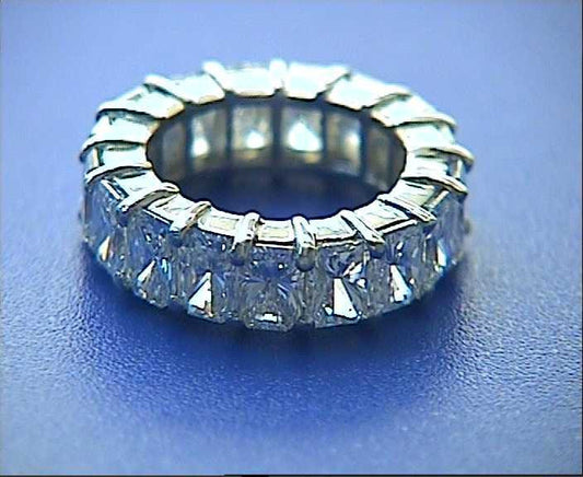 6.75ct Radiant Cut Diamond Eternity Ring JEWELFORME BLUE