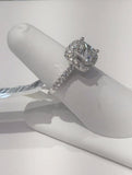 3.23ct Princess Cut Halo Diamond Engagement Ring JEWELFORME BLUE GIA certified
