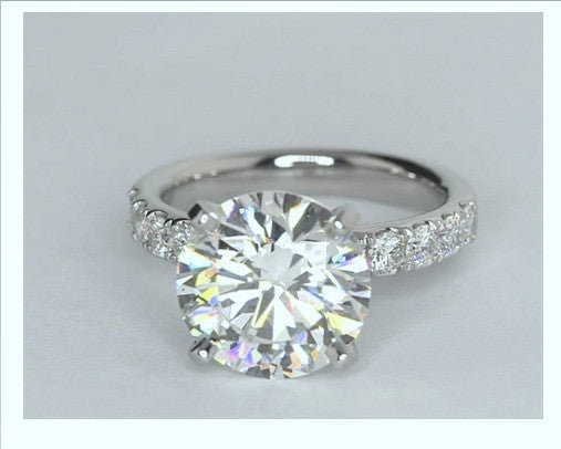 5.82ct G-VS2 Platinum Round Diamond Engagement Ring JEWELFORME BLUE GIA certified