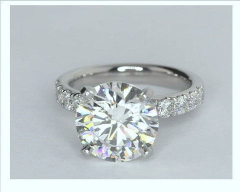 5.80ct I-SI2 Platinum Round Diamond Engagement Ring JEWELFORME BLUE GIA certified
