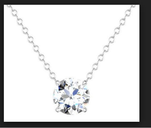 1.24ct J-VS2 Round Diamond Pendant 18kt White Gold GIA certified JEWELFORME BLUE