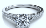 0.35ct G-VS 18kt Round Diamond Engagement Ring setting JEWELFORME BLUE Split diamond Cathedral