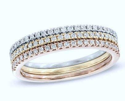 0.30ct Round Diamond Wedding Ring 18kt White Gold Stack ring JEWELFORME BLUE