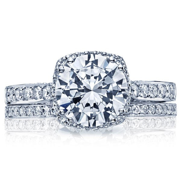 2.40ct H-VS1 18kt White Gold Halo Round Diamond Engagement Ring Tacori JEWELFIRME BLUE