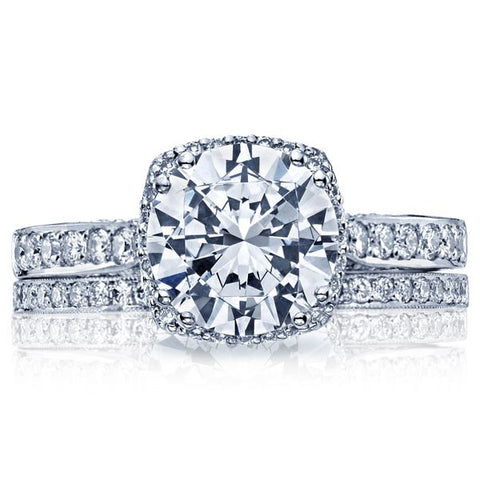 2.41ct J-SI1 18kt White Gold Halo Round Diamond Engagement Ring Tacori JEWELFIRME BLUE GIA certified