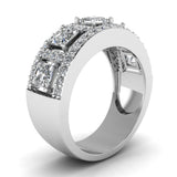 1.00ct Princess Diamond wedding Band-Ring 18K White Gold JEWELFORME BLUE