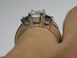 3.65ct Princess Diamond and Sapphire Engagement Ring GIA certified JEWELFORME BLUE