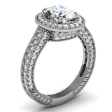 1.97ct F-SI1 Oval Diamond Engagement Ring 18kt White Gold JEWELFORME BLUE Halo