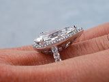 Pear Shape Diamond Engagement Ring 3.53ct EGL certified 18kt White Gold JEWELFORME BLUE