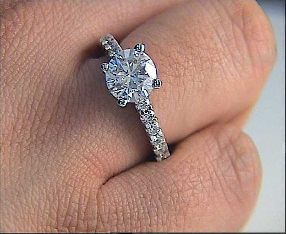 1.75ct G-SI2 Platinum Round Diamond Engagement Ring JEWELFORME BLUE