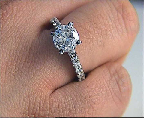 1.78ct D-VS2 Platinum Round Diamond Engagement Ring 900,000 GIA Certified JEWELFORME BLUE