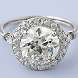 2.04ct Art Deco Round Diamond Engagement Ring EGL GIA certified 18kt  JEWELFORME BLUE