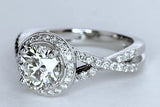 1.44ct G-VS1 Platinum Round Diamond Engagement Ring  EGL certificate  JEWELFORME BLUE