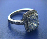3.80ct F-VS2 Cushion Cut Diamond Engagement Ring 18kt White Gold JEWELFORME BLUE