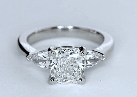 2.51ct E-VS2 Cushion Diamond Engagement Ring  Platinum JEWELFORME BLUE GIA certified