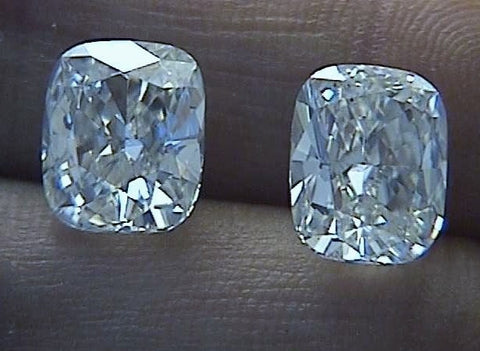 4.03ct Cushion Shape Diamond Earrings 18kt White Gold GIA certified JEWELFORME BLUE
