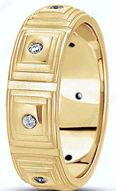 0.24ct Round Diamond Men's Wedding Ring 14kt White yellow  Gold JEWELFORME BLUE