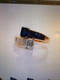 4.86ct EMERALD CUT DIAMOND Sapphire Engagement ring JEWELFORME BLUE 900,00 GIA certified Diamonds