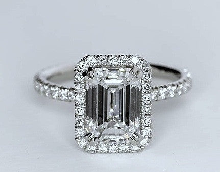 2.51ct Emerald Cut Diamond Engagement Ring GIA certified JEWELFORME BLUE
