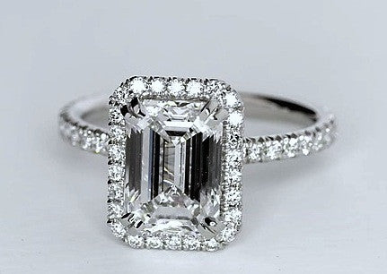 3.52ct Emerald Cut Diamond Engagement Ring GIA certified JEWELFORME BLUE