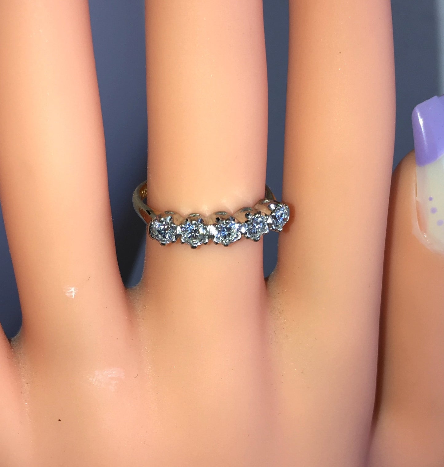 1.01ct Round Diamond Wedding Ring 18kt Platinum JEWELFORME BLUE