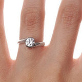 1.09ct G-SI1 Round Diamond Engagement Ring 18kt White Gold Fine Jewelry  Any Shape Any Size Birthday Anniversary Bridal Gift