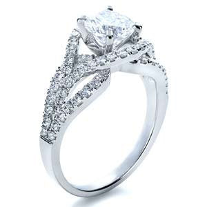 2.10ct E-SI1 Round Diamond Halo Engagement Ring Platinum JEWELFORME BLUE