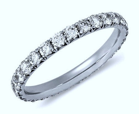 0.51ct Round Diamonds Eternity Wedding Ring 18kt White JEWELFORME BLUE Stack ring