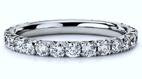 1.04ct Round Diamonds Eternity Wedding Ring 18kt White JEWELFORME BLUE Stack ring