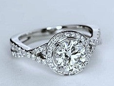 1.52ct H-SI2 Platinum Round Diamond Engagement Ring  GIA certified JEWELFORME BLUE