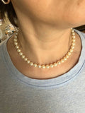 Pearl Necklace Cultured Mikimoto Natural Ocean Pearls 7.5-8mm