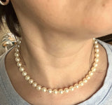 Pearl Necklace Cultured Mikimoto Natural Ocean Pearls 7.5-8mm